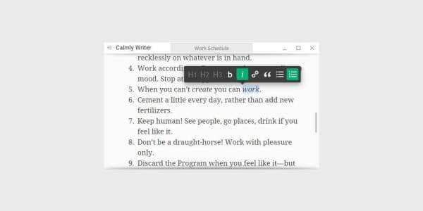 Calmly - best app for writers