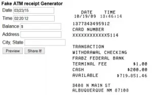 Fake Bank Deposit Receipt Generator
