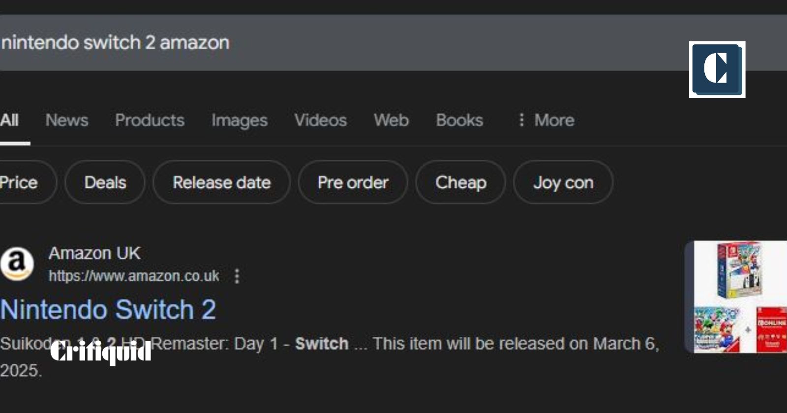 Nintendo Switch 2 amazon